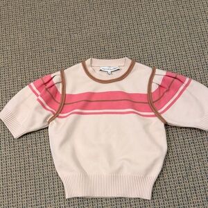 English Factory Pink and Cream Sweater